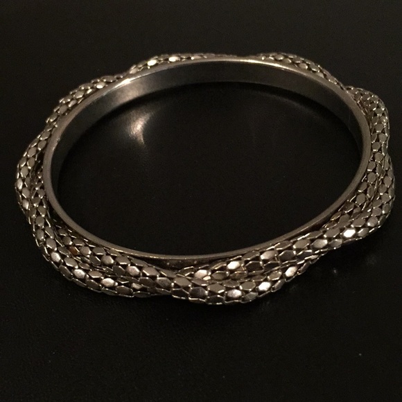 Doubled metallic beads silver bracelet - Picture 1 of 7